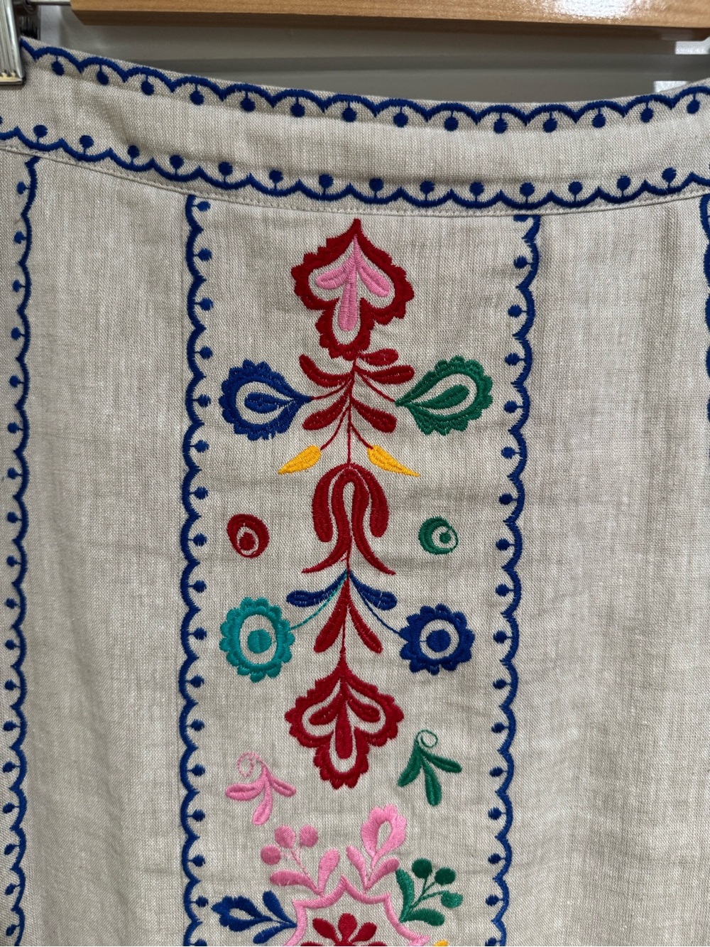 Boden Cream A-Line Skirt with Multicolor Floral Embroidery - Picture 10 of 15